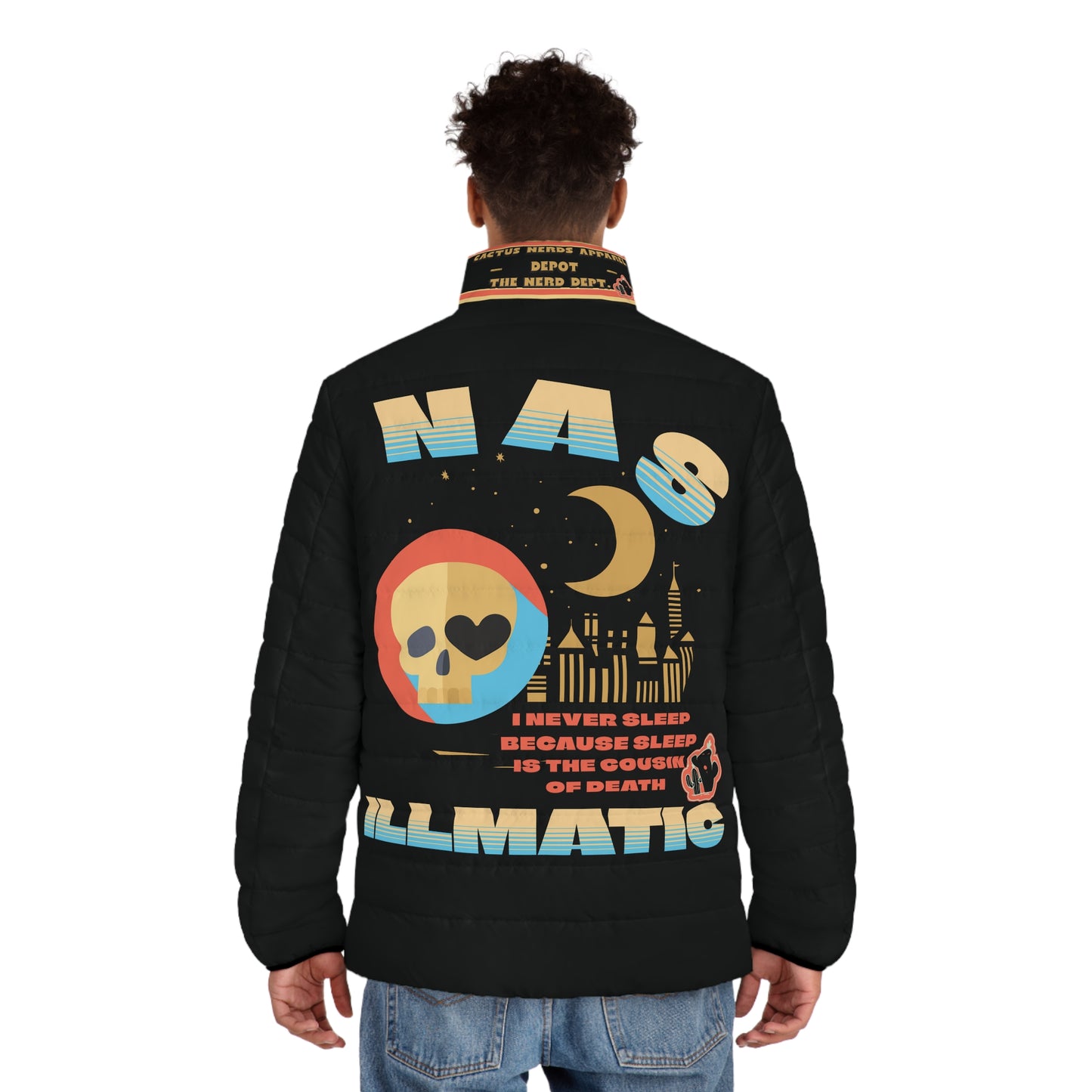 CACTUS NERDS NAS ILLMATIC Men's Puffer Jacket