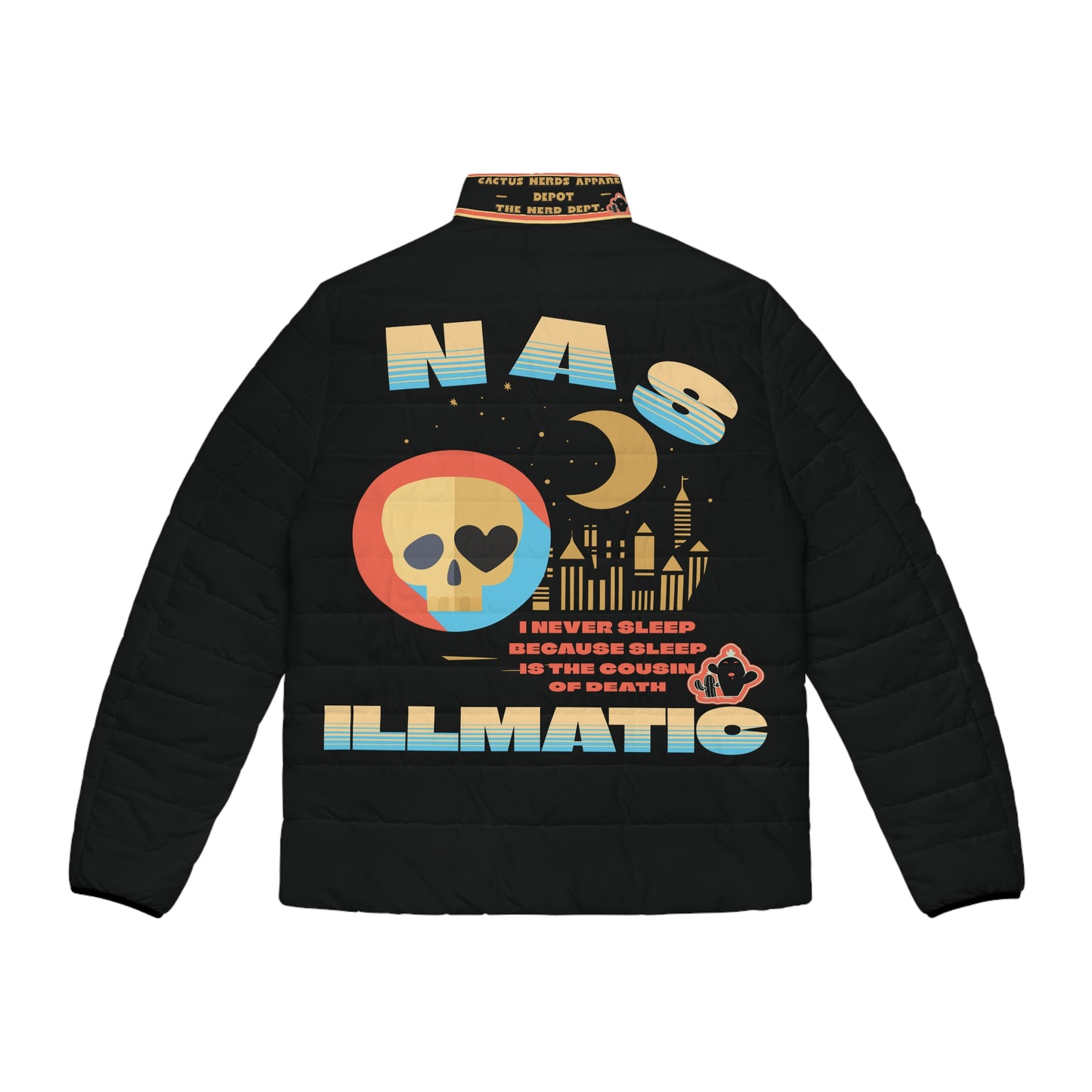 CACTUS NERDS NAS ILLMATIC Men's Puffer Jacket