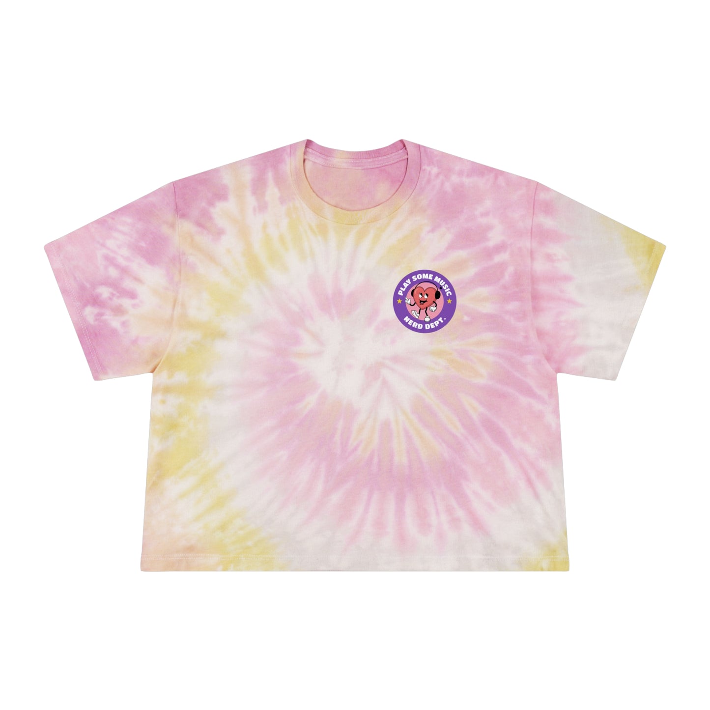 Cactus Nerds Women Play Some Music Shirts Tie-Dye Crop Tee